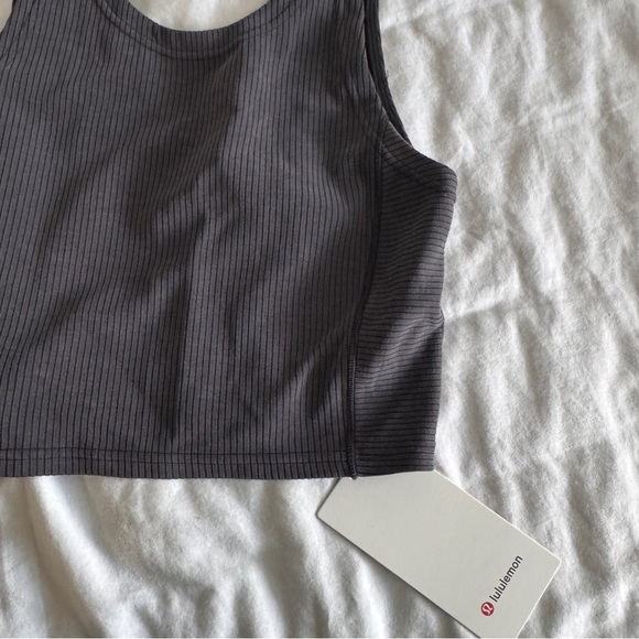 🆕🖤 Lululemon Ribbed Softstreme Cropped Tank - Black - Picture 7 of 10